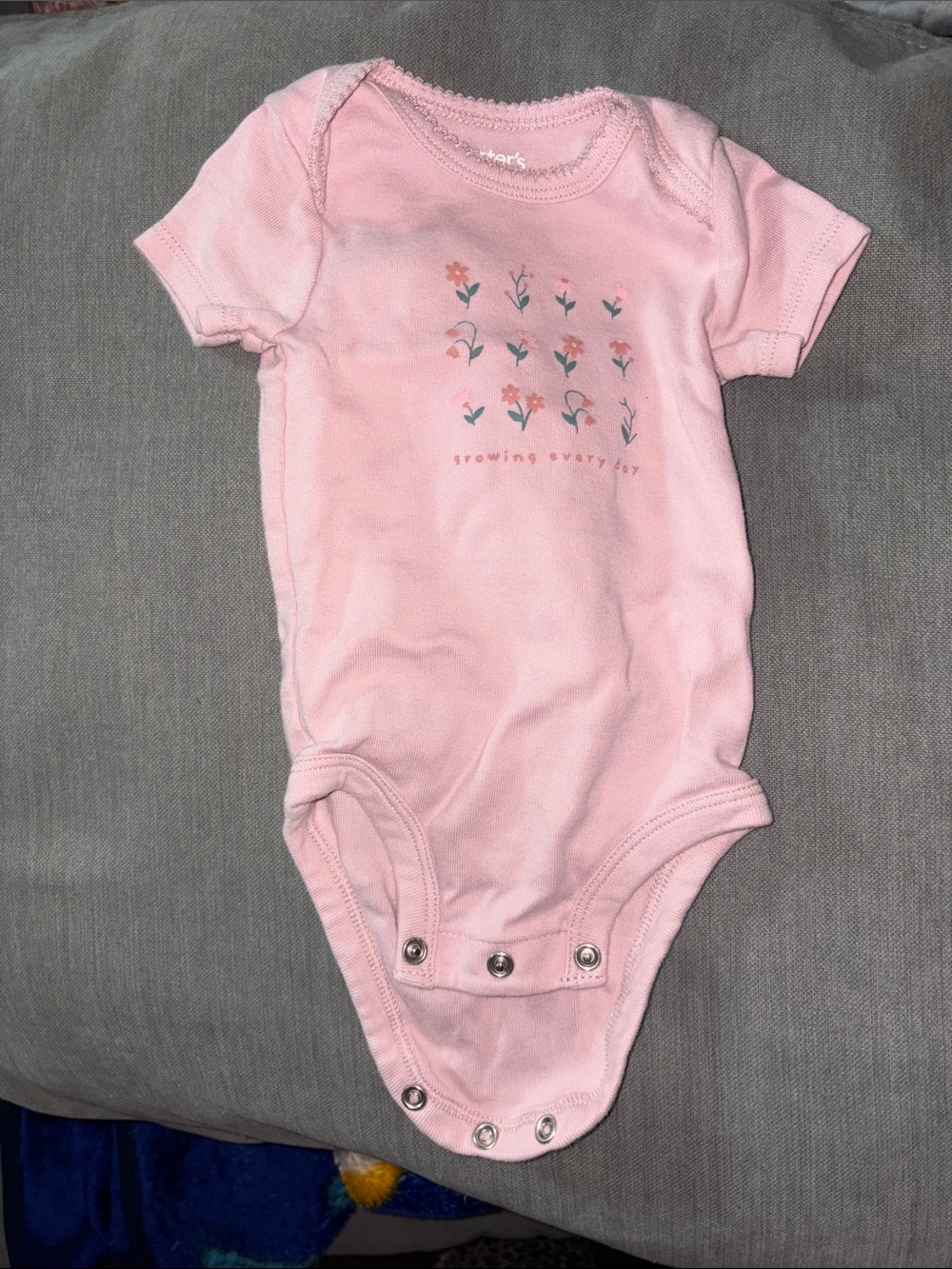 Carter's Light Pink Floral Short-Sleeve One-Piece